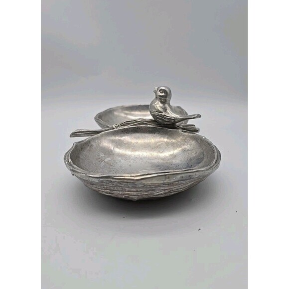 Mariposa Bird & Branch Metal Double Serving  Bowl Nests - Picture 3 of 11